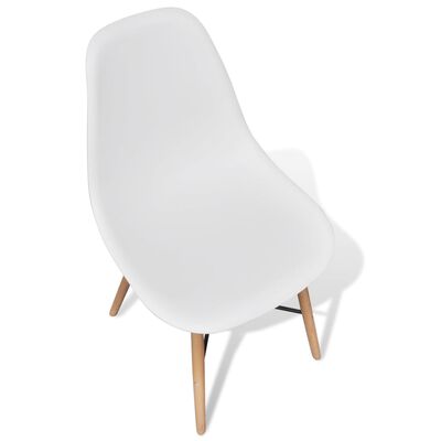 vidaXL Valgomojo kėdės, 2vnt., baltos spalvos, plastikas