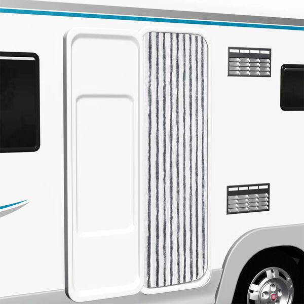 vidaXL Užuolaida nuo vabzdžių, pilka ir balta, 56x185 cm, šenilis