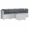 vidaXL 4 vietų sodo sofa su pagalvėmis pintinės i&scaron;vaizdos PP Balta