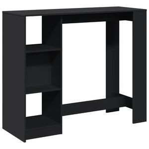 vidaXL Baro stalas su lentyna, juodas, 124x46x103,5cm, mediena