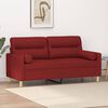 vidaXL Dvivietė sofa su pagalvėmis, raudonojo vyno, 140cm, audinys