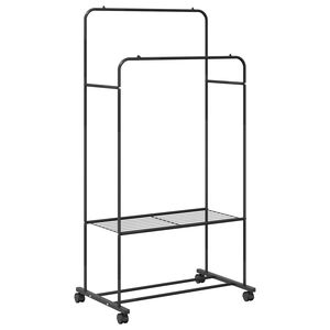 vidaXL Drabužių stovas Juoda 80 x 53 x 156 cm