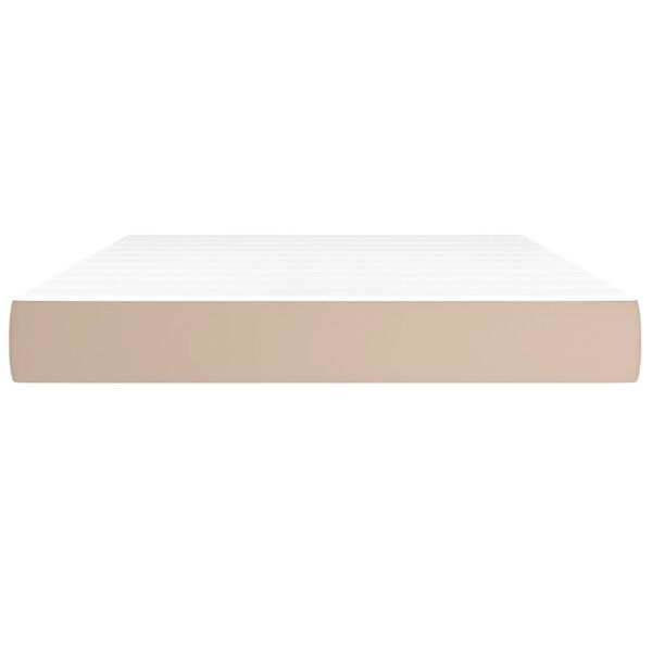 vidaXL Spyruoklinis čiužinys, kapučino, 140x200x20 cm, dirbtinė oda