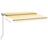 vidaXL Markizė su LED/vėjo jutikliu, geltona/balta, 350x250cm