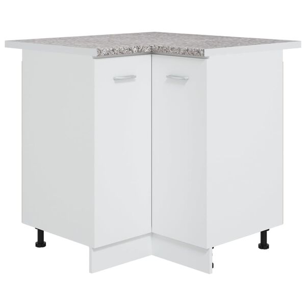 vidaXL Kampinis virtuvės stalvir&scaron;is, pilkas, MDP, su granito ra&scaron;tais