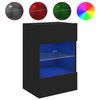 vidaXL Sieninė TV spintelė su LED lemputėmis, juoda, 40x30x60,5cm