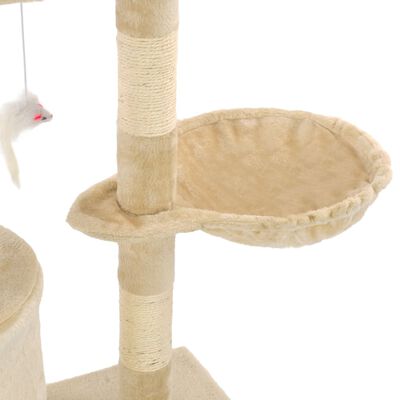 vidaXL Draskyklė katėms su stovais iš sizalio, 138cm, smėlio sp.