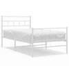 vidaXL Lovos rėmas su galvūgaliu/kojūgaliu, baltas, 107x203cm, metalas