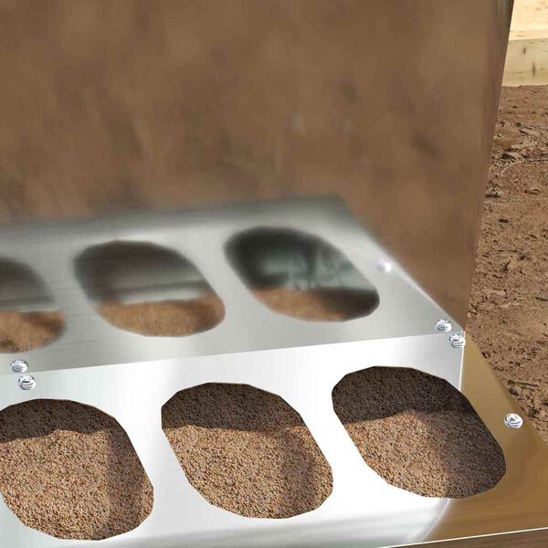 vidaXL Vi&scaron;tų lesykla Sidabro 40 x 40 x 45 cm Cinkuota plienas