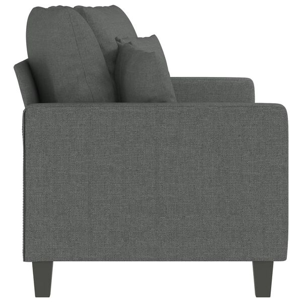 vidaXL Dvivietė sofa, tamsiai pilkos spalvos, 140cm, audinys