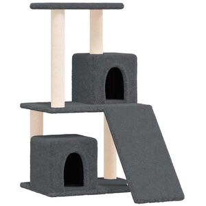 vidaXL Draskyklė katėms su stovais i&scaron; sizalio, tamsiai pilka, 82cm
