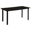vidaXL Sodo valgomojo stalas, juodas, 150x80x74cm, plienas ir stiklas