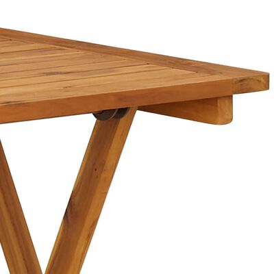 vidaXL Sulankstomas sodo stalas, 70x70x75cm, akacijos medienos masyvas
