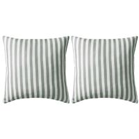 vidaXL Lauko pagalvės, 2 vnt., pilkos spalvos, 45x45cm, dryžuotos