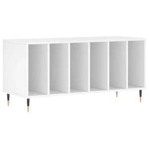 vidaXL Vinilinių plok&scaron;telių spintelė, balta, 100x38x48cm, mediena