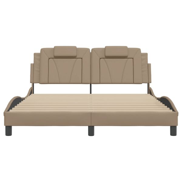 vidaXL Lovos rėmas, Viana, be čiužinio, kapučino , 160x200cm, dirbtinė oda