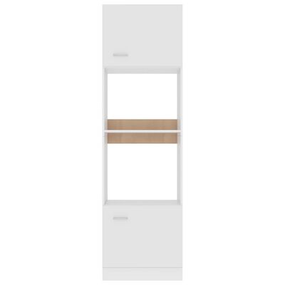 vidaXL Mikrobangų krosnelės spintelė, baltos spalvos, 60x57x207cm, MDP