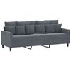vidaXL Trivietė sofa su pakoja, tamsiai pilkos spalvos, 180cm, aksomas