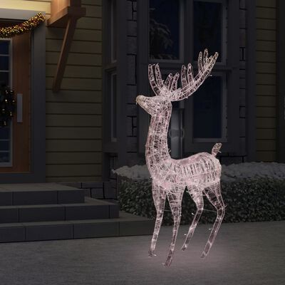 vidaXL Kalėdinė dekoracija elnias, šiltos baltos, 180cm, akrilas