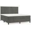 vidaXL Lova su spyruoklėmis ir čiužiniu, pilka, 180x200 cm, aksomas