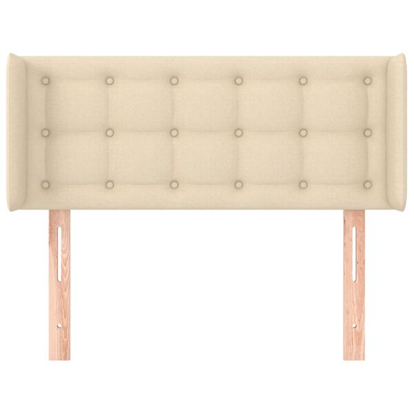 vidaXL Galvūgalis su auselėmis, kreminės,103x16x78/88cm, audinys