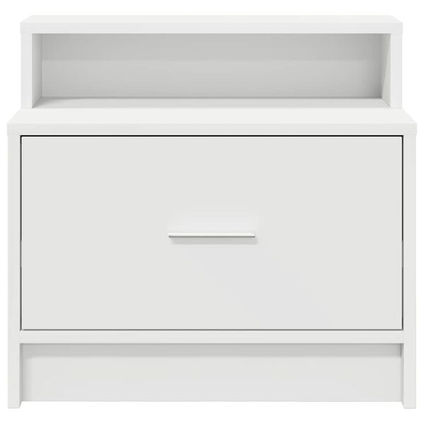 vidaXL Naktinės spintelės su stalčiumi, 2vnt., balta, 51x31x47cm