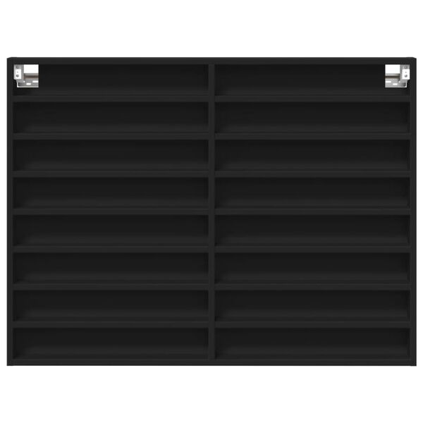 vidaXL Vitrininė spintelė, juodos spalvos, 100x8,5x75cm, MDP