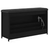 vidaXL Batų suoliukas su atverčiamu stalčiumi, juodas, 102x32x56cm