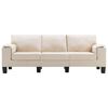 vidaXL Trivietė sofa, kreminės spalvos, audinys