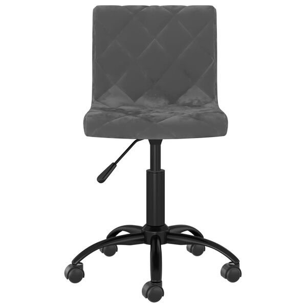 vidaXL Pasukamos valgomojo kėdės, 2vnt., tamsiai pilkos, aksomas