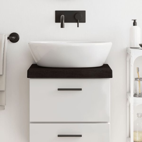 vidaXL Vonios stalviršis, tamsiai rudas, 40x30x(2-6) cm, mediena