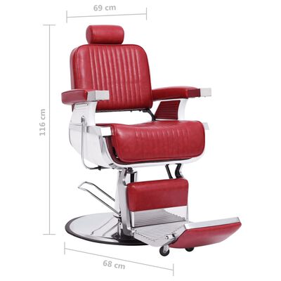 vidaXL Kirpėjo kėdė, raudona, 68x69x116 cm, dirbtinė oda