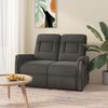 vidaXL Dvivietis atlošiamas masažinis krėslas, tamsiai pilkas, audinys
