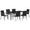 vidaXL Sodo valgomojo komplektas 7 pcs Juoda Miltelinis plienas