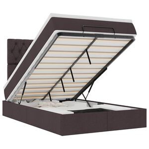 vidaXL Osmanų lovos rėmas su čiužiniu, rudas, 120x190 cm, audinys