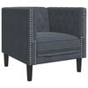 vidaXL Chesterfield krėslas, tamsiai pilkos spalvos, aksomas