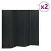 vidaXL Kambario pertvaros, 5 dalių, 2vnt., juodos, 200x180cm, plienas