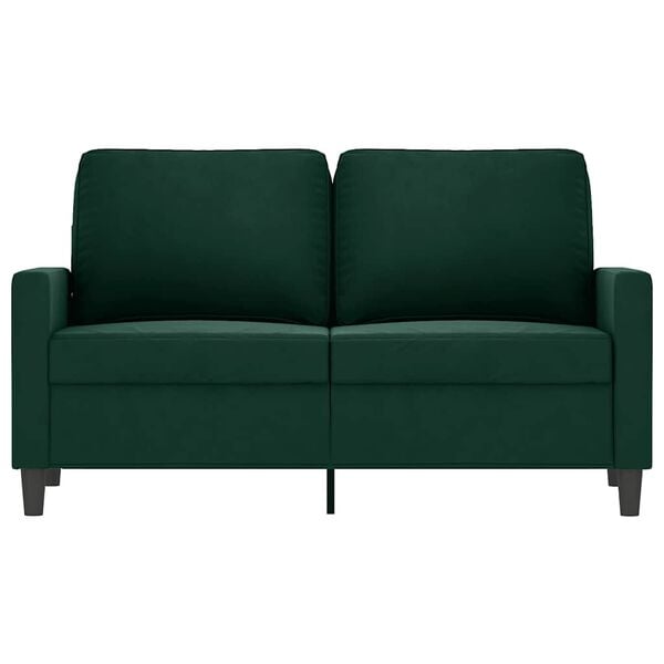 vidaXL Dvivietė sofa, tamsiai žalios spalvos, 120cm, aksomas