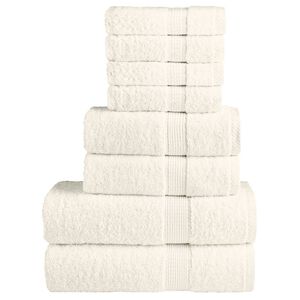 vidaXL Rank&scaron;luosčių rinkinys SOLUND, 8vnt., kreminiai, 600g/m&sup2;