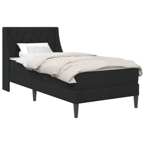 vidaXL Lovos rėmas su čiužiniu Juodas 90 x 190 cm Aksomas