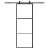vidaXL Stumdomos durys su įrangos rinkiniu, juodas, 76x205 cm, ESG ir