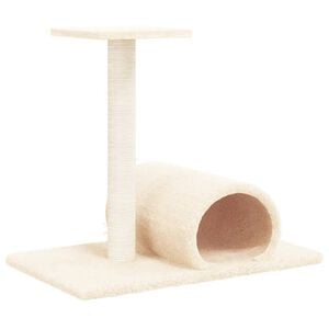 vidaXL Draskymo stovas katėms su tuneliu, kreminis, 60x34,5x50cm