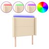vidaXL Galvūgalis su LED, kreminės spalvos, 93x16x118/128cm, audinys