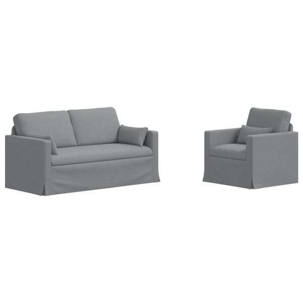 vidaXL Sofa 2 pcs &Scaron;viesiai pilka 158 x 78 x 80 cm audinys