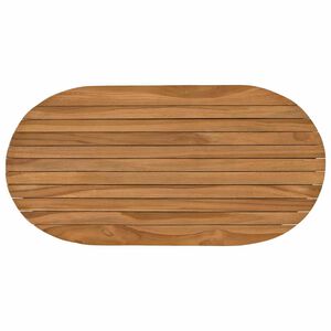 vidaXL Stalo vir&scaron;us 80 x 40 x 3,5 cm Ovalo Kieto teka medžio Natūrali
