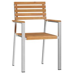 vidaXL Sodo Kėdė 4 pcs Natūralus aliejus Kieto teka medžio