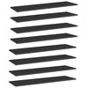 vidaXL Knygų lentynos plok&scaron;tės, 8vnt., juodos, 100x30x1,5cm, MDP