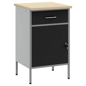 vidaXL Darbastalis su stalčių Juoda ir pilka 50 x 55 x 85 cm