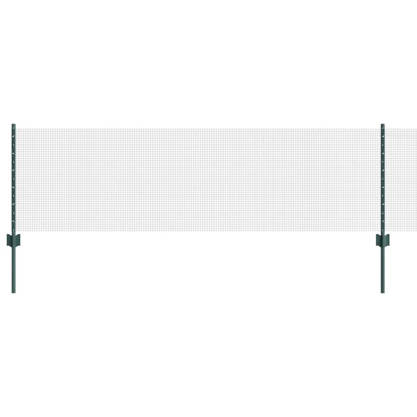 vidaXL Tvora su stulpais Žalia 0,6 x 100 m Plienas ir PVC