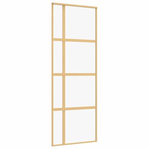 vidaXL Stumdomos durys, auksinės, 76x205cm, ESG stiklas ir aliuminis